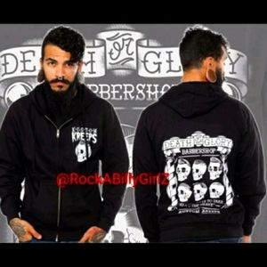Sourpuss Death or Glory Barbershop Klassic Kuts Take To The Grave Skulls Hoodie